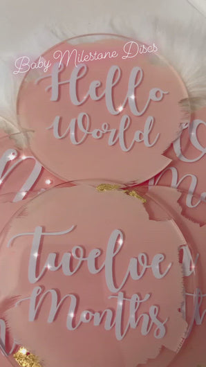 Baby Milestone Discs in Blush Pink and White